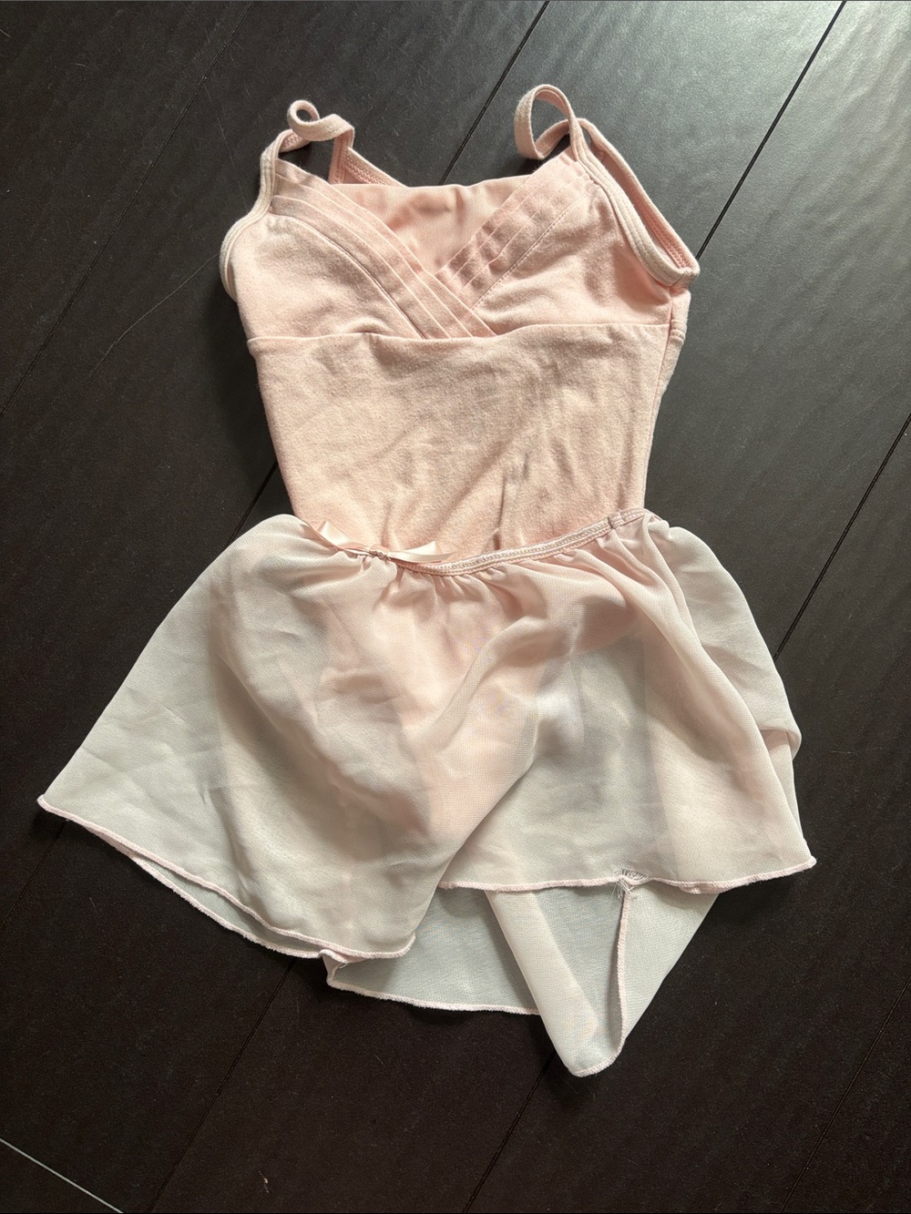 More Than Magic Pale Pink Dance Leotard with Chiffon Trim